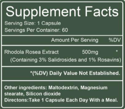 Golden Root Rhodiola Rosea Extract